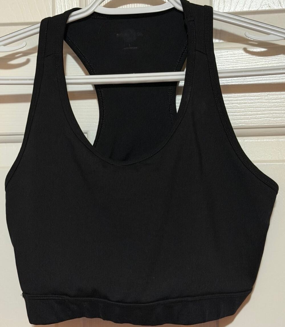 Body & Soul Women's Black Razorback Sports Bra Activewear Lightweight Size L